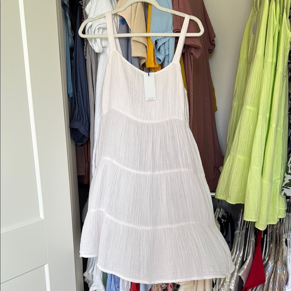 Pale Pink Sleeveless Tiered Dress